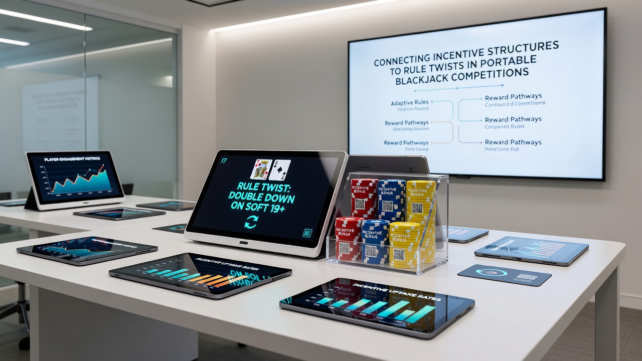 Live dealer mobile blackjack session with overlaid incentive progress bars and rule modification indicators